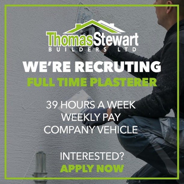 We're Recruiting!

Experienced Plasterer & Roughcaster
39 Hours per Week
Weekly Pay & Company Vehicle Provided

Find out more and apply:
https://uk.indeed.com/viewjob?t=experienced+plasterer+and+roughcaster&jk=23ca3ee9865fd88a&_ga=2.7445746.1991010105.1664304322-898454013.1664304322

#recruiting #job #paisley #renfrewshire #inverclyde #paisleyjobs #localbusiness